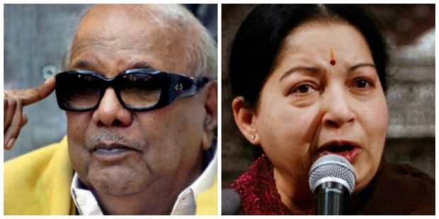DMK chief M Karunanidhi and AIADMK supremo Jayalalithaa (Photo - PTI/File) DMK chief M Karunanidhi and AIADMK supremo Jayalalithaa (Photo - PTI/File)